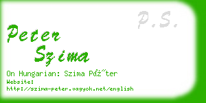 peter szima business card